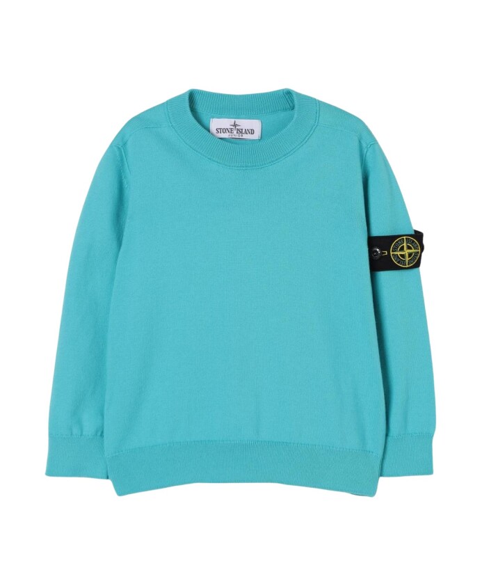 enfants-pull-col-rond-bleu