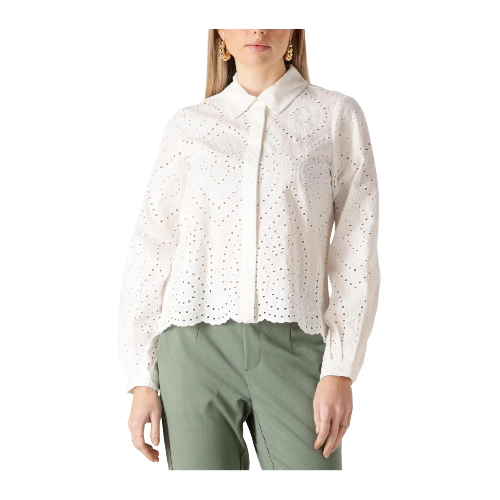 Object Elegante Beige Blouse White Dames