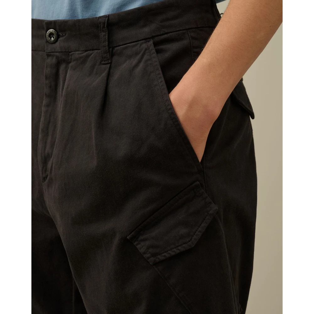 C.P. Company Zwarte losse pasvorm stretch chino Black Heren