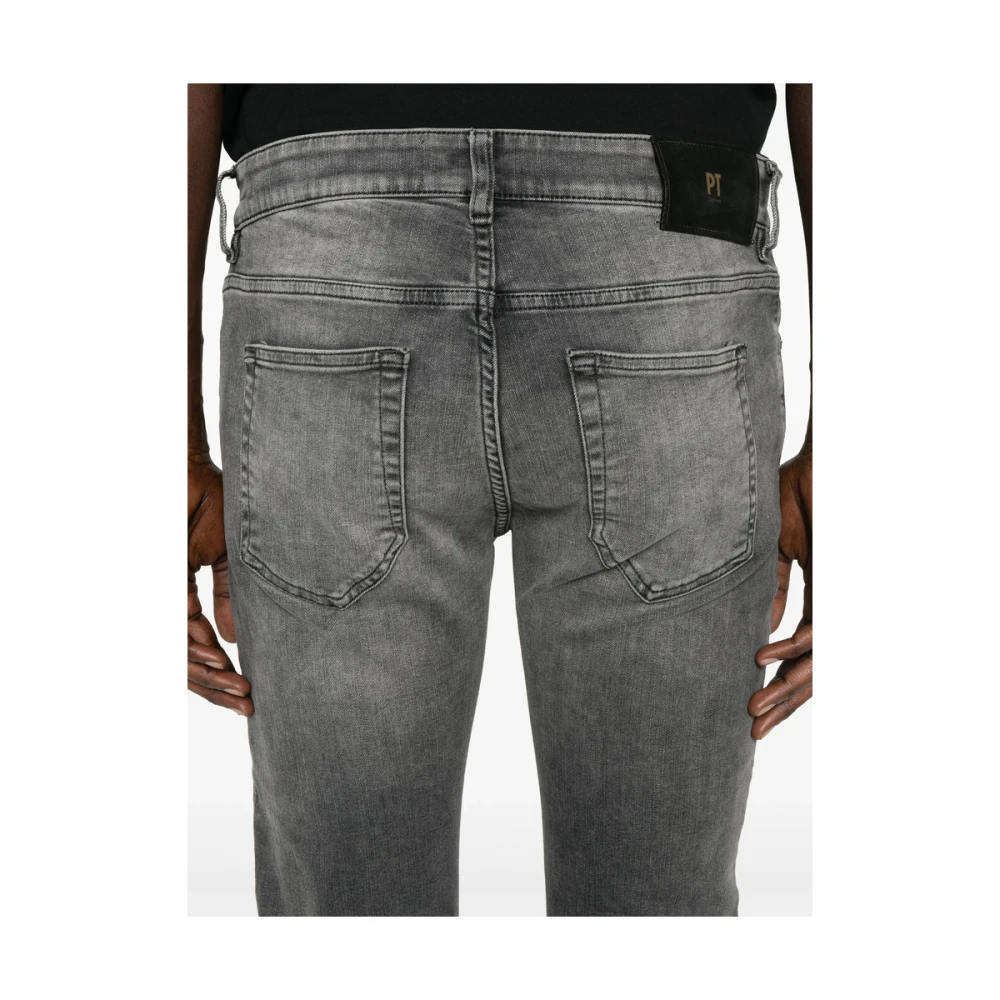 Pt01 Donkergrijze Denim Jeans met Klassieke Stijl Gray Heren