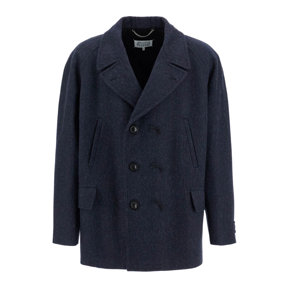 Maison Margiela Oversized Wool Caban Sports Jacket Blue Heren