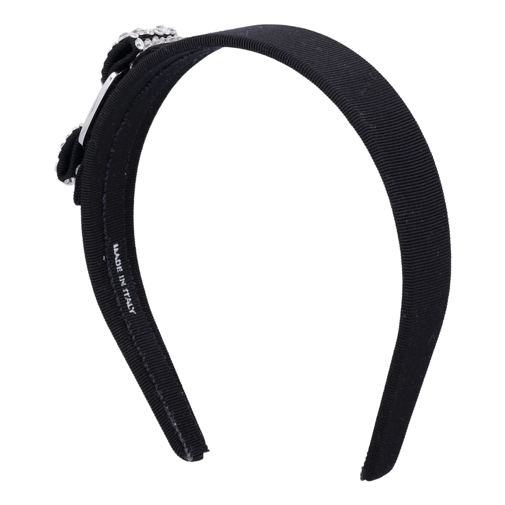 Salvatore Ferragamo Kristallen Strik Hoofdband Accessoires Black Dames