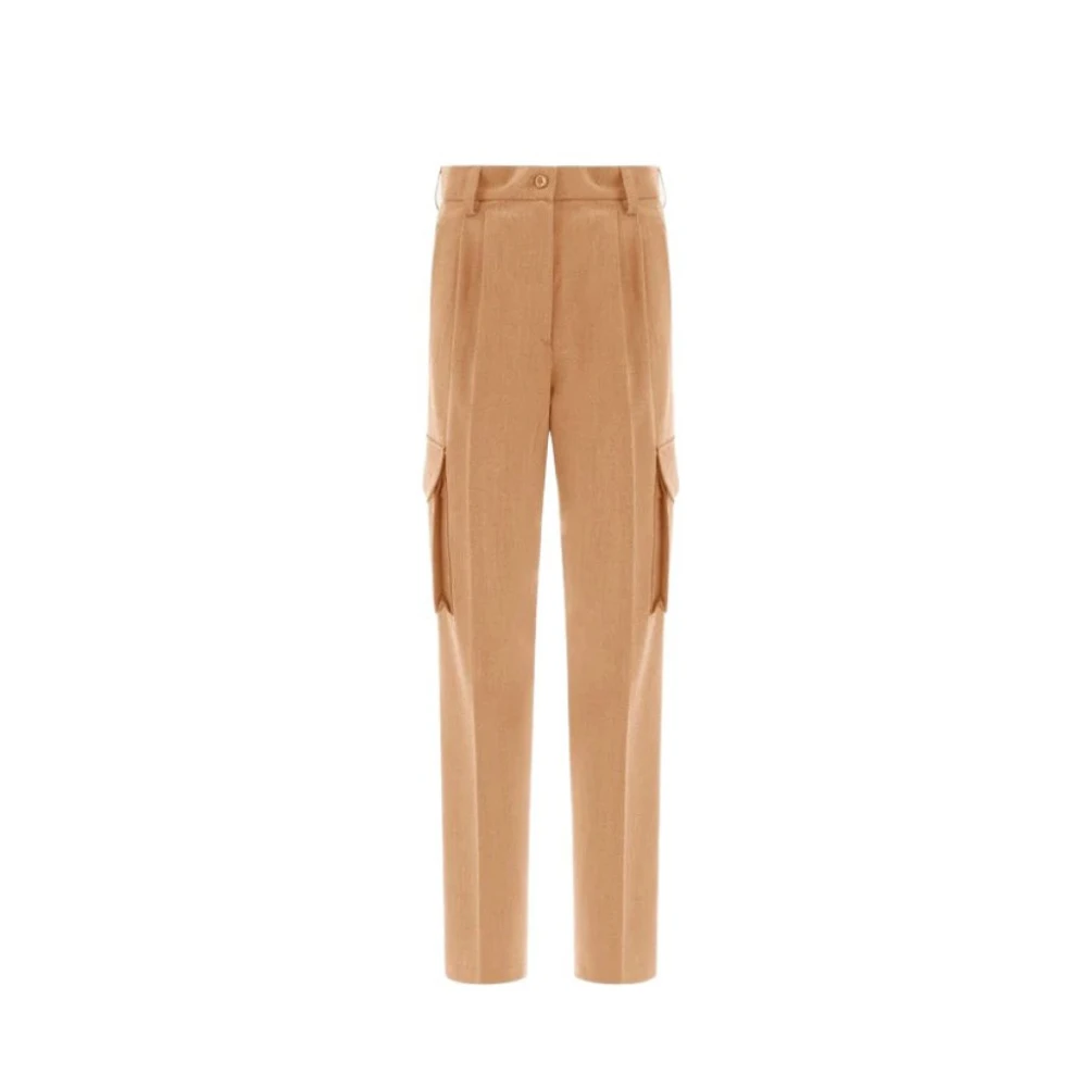 Herno Wol Cargo Broek Beige Dames
