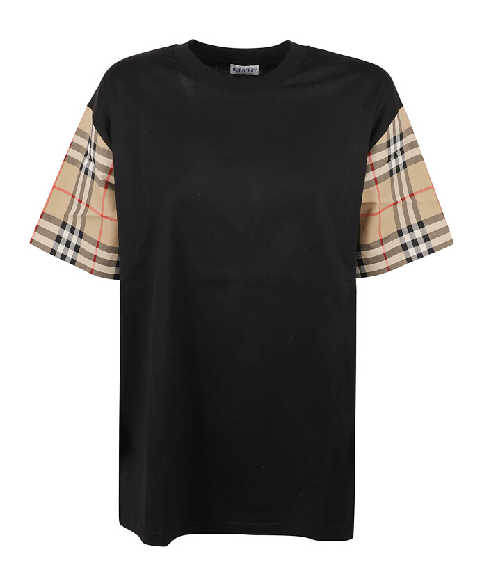 check-sleeve-cotton-t-shirt