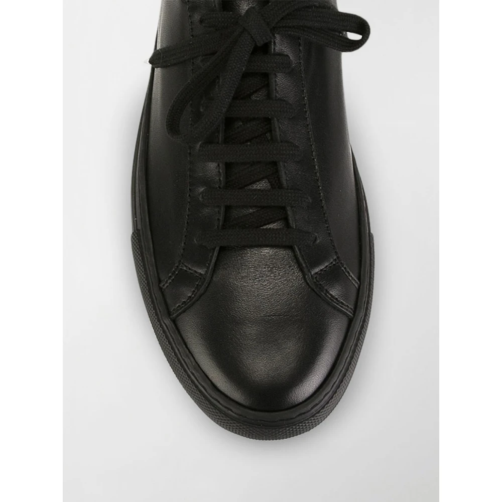 Common Projects Zwarte Leren Achilles Low Sneakers Black Dames