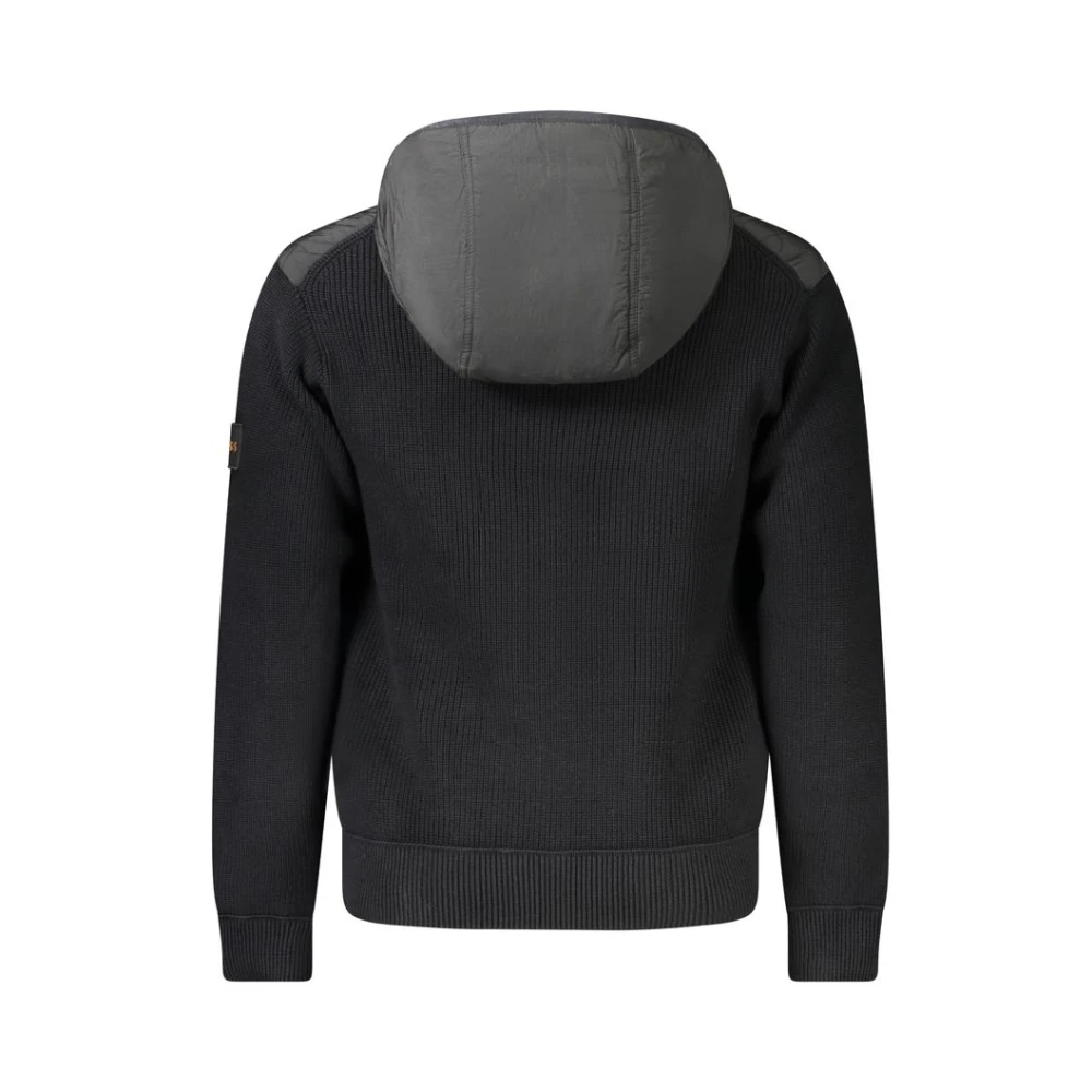 Hugo Boss Stijlvolle Hoodie met Contrasterende Accenten Black Heren