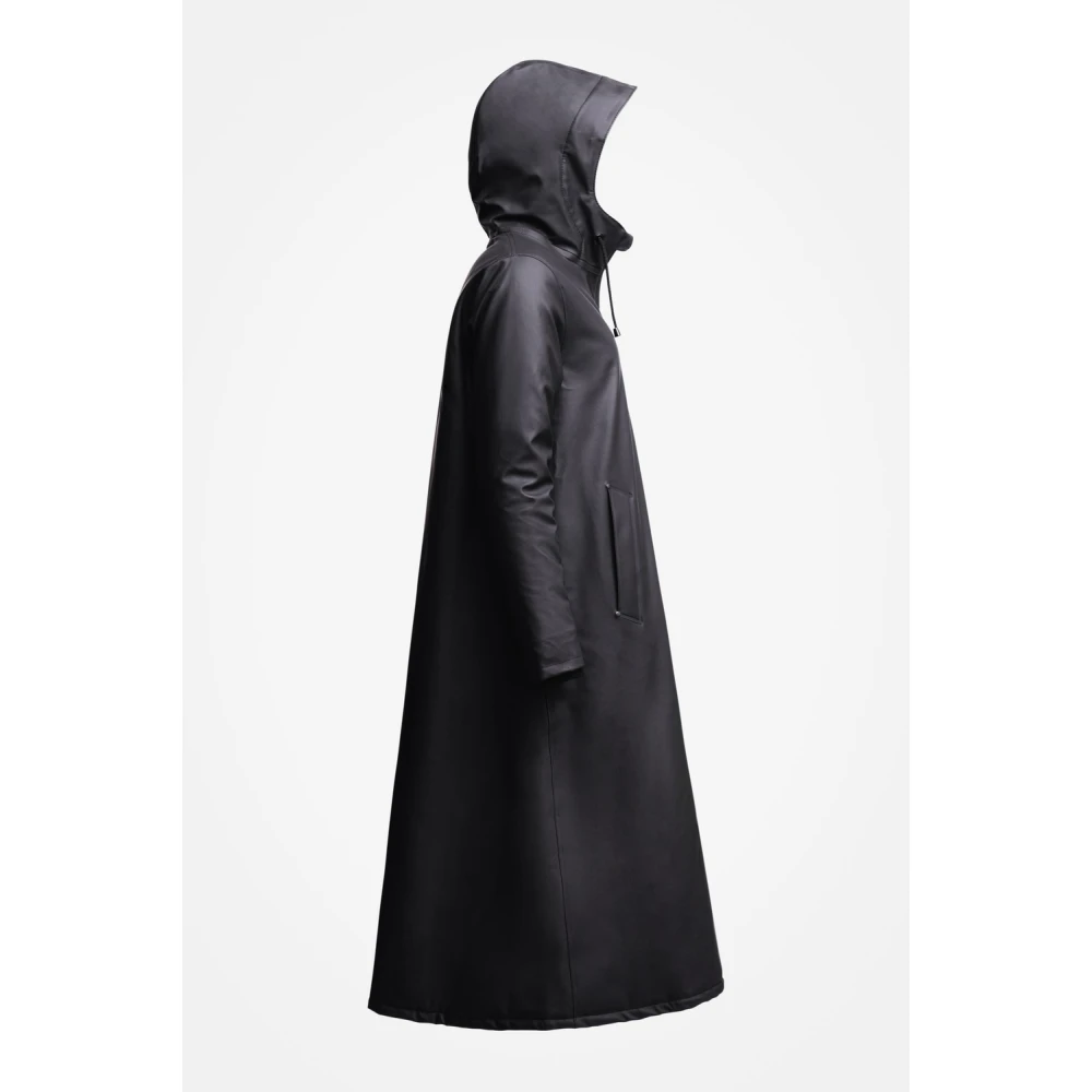Stutterheim Warme Knielange A-Lijn Regenjas Black Dames