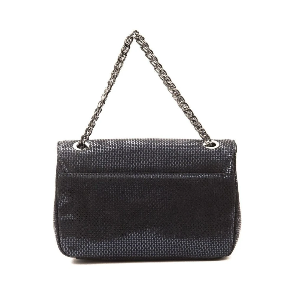 Pompei Donatella Leren Schoudertas met Logovoering Blue Dames