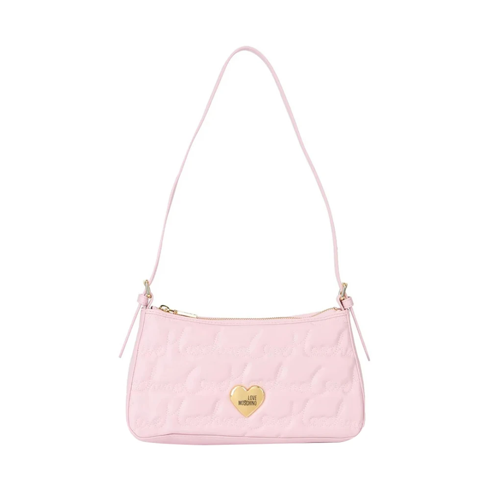 Moschino Roze Schoudertas met Gouden Logo Pink Dames