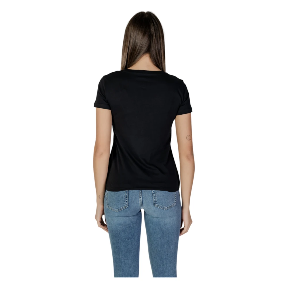 Armani Exchange Korte Mouw T-Shirt Lente Zomer Collectie Black Dames