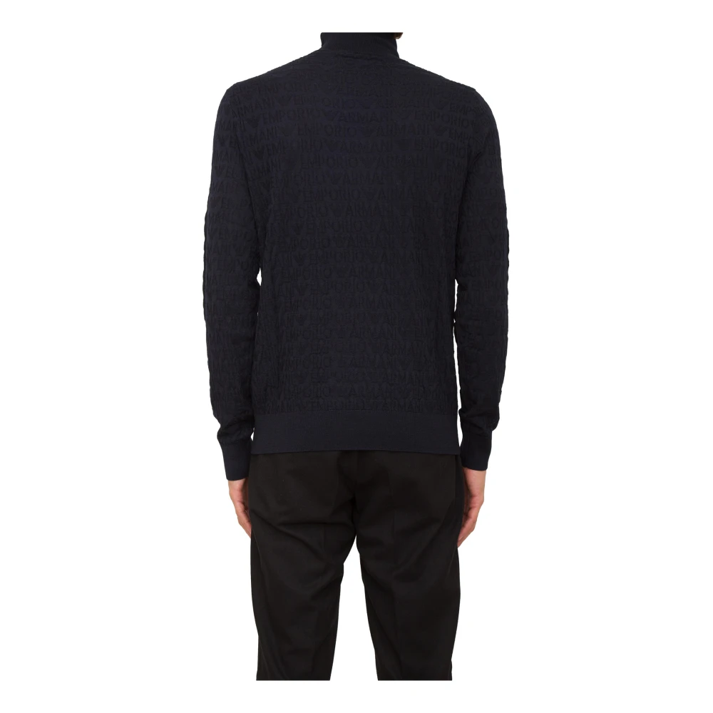 Emporio Armani Blauwe Pullover Trui Stijlvolle Mode Blue Heren
