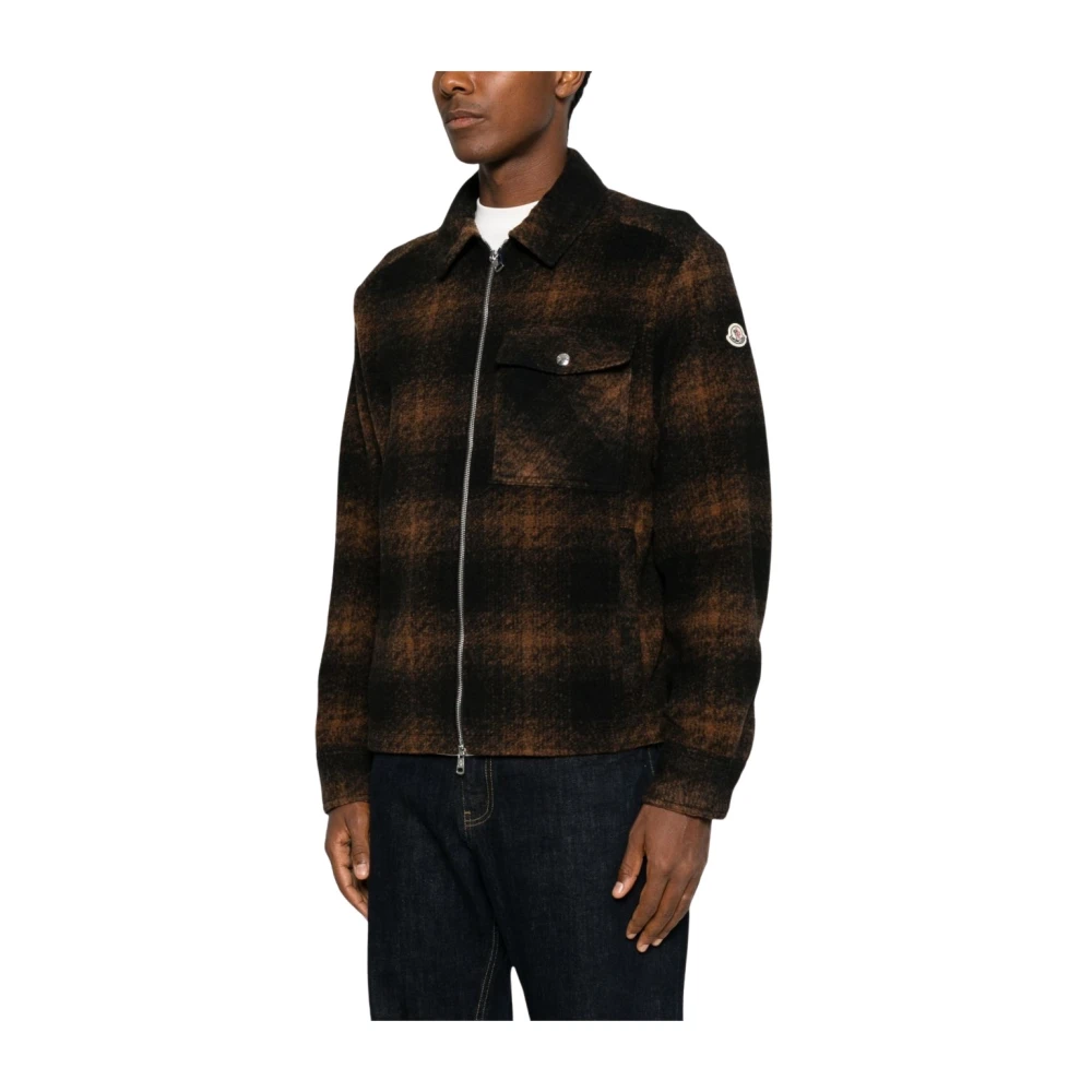 Moncler , Light Jackets, Male, Brown, L, Shirts