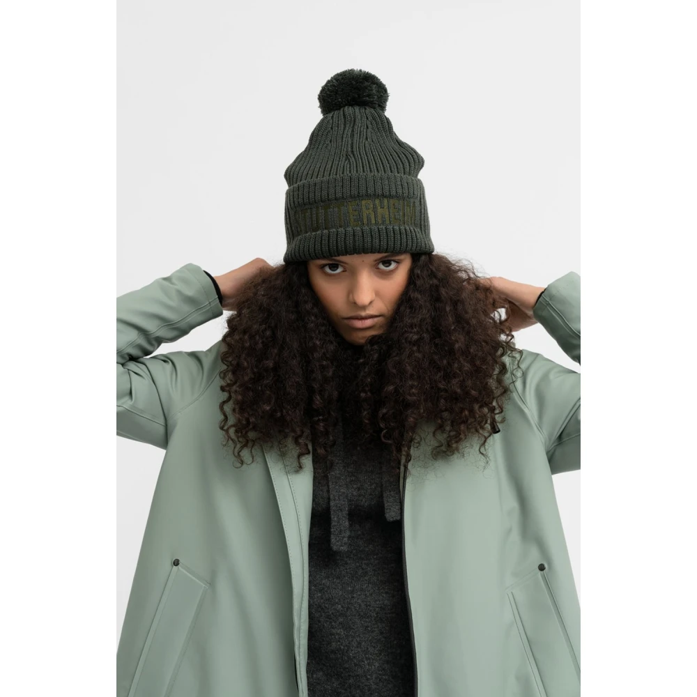 Stutterheim Pompon Ribgebreide Beanie Green Unisex