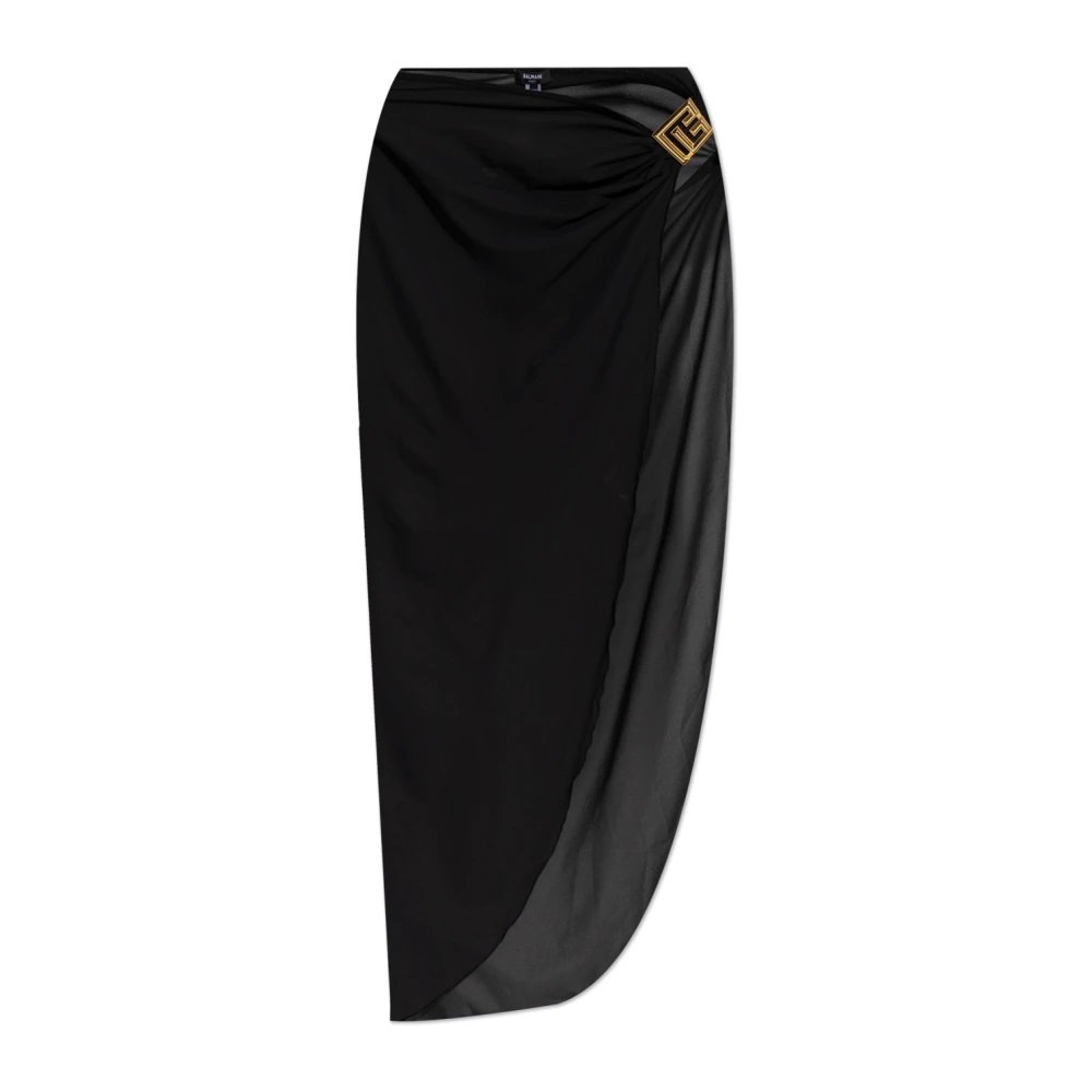 Balmain Pareo met logo Black Dames