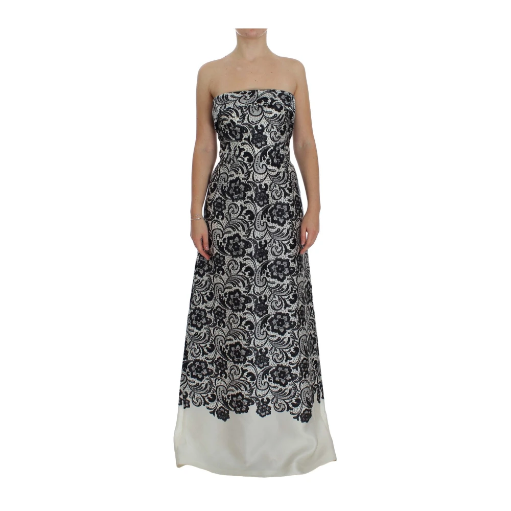 Dolce & Gabbana Women's Black Elegant Lace Corset Maxi Dress