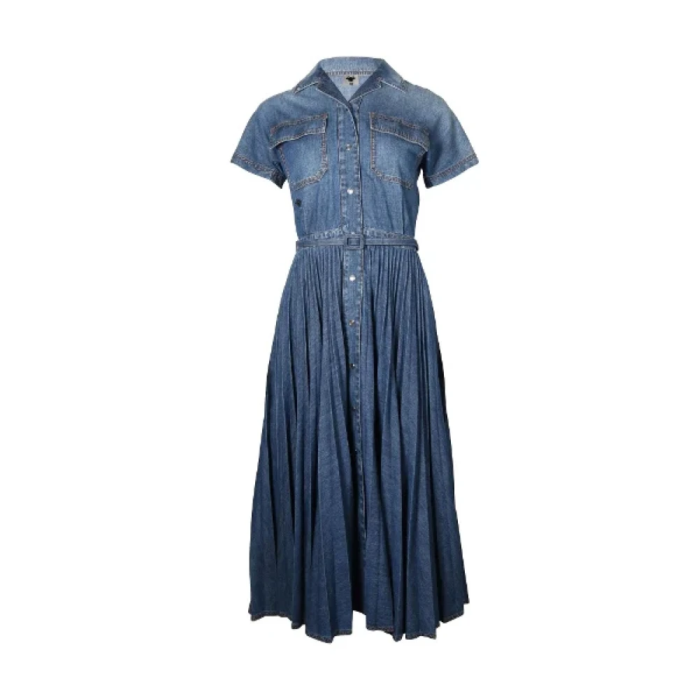 Dior Vintage Pre-owned Cotton dresses Blue Dames