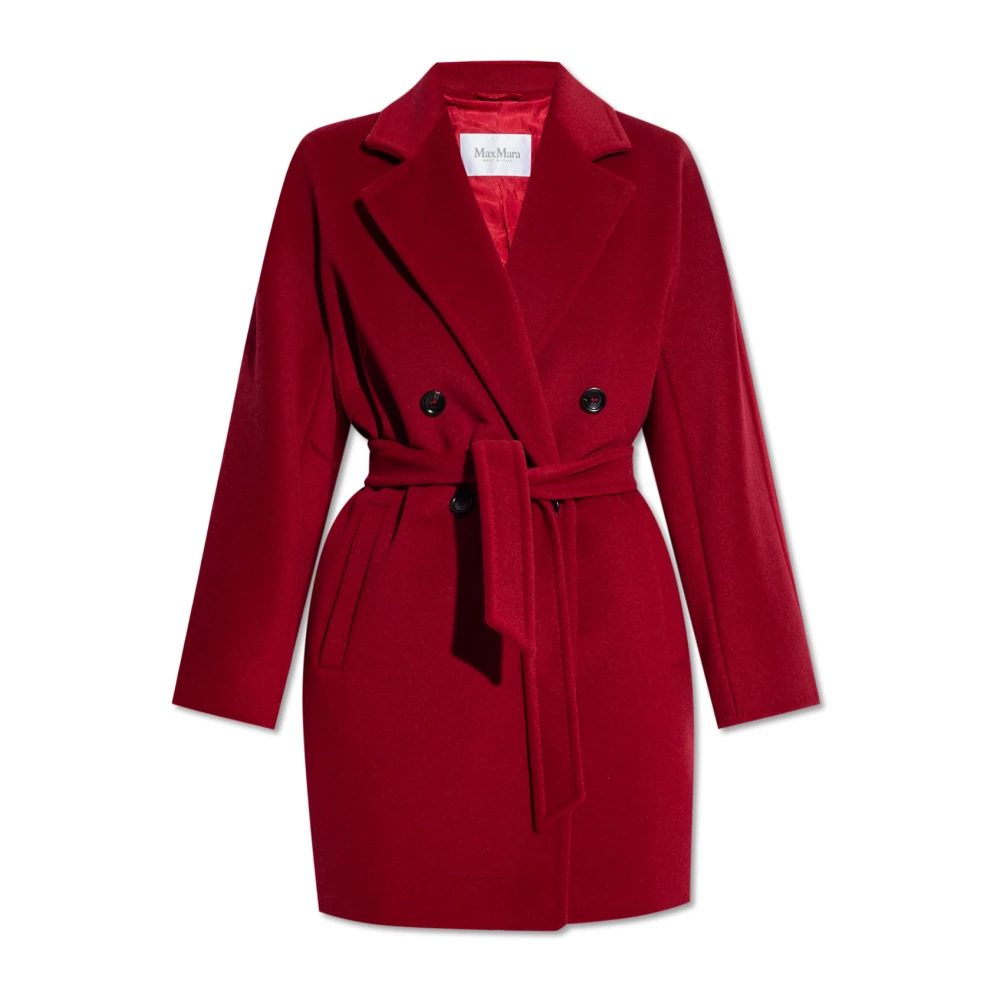 Max Mara 101801 Icon double-breasted jas Red Dames
