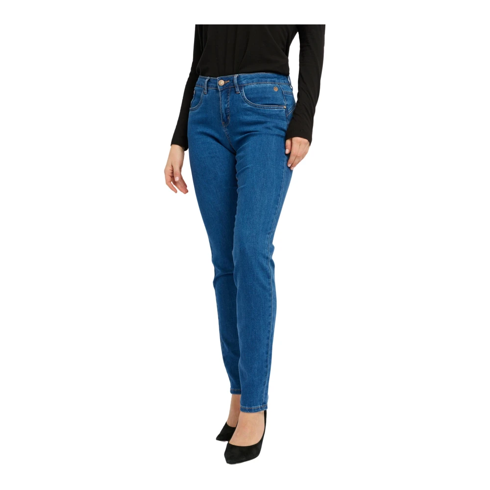 Cream Indigo Blue Denim Straight Leg Jeans Blue Dames