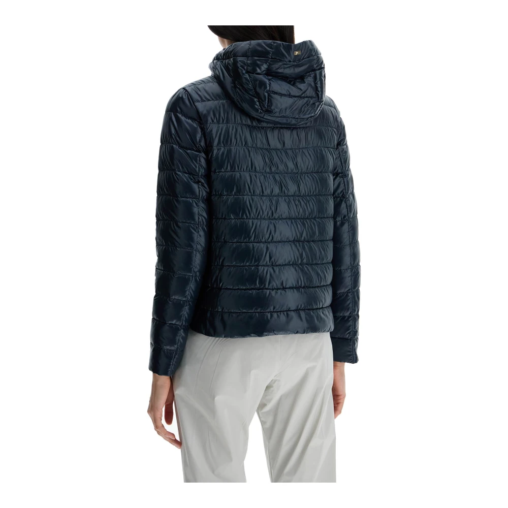 Herno Cropped donsjack met capuchon Blue Dames