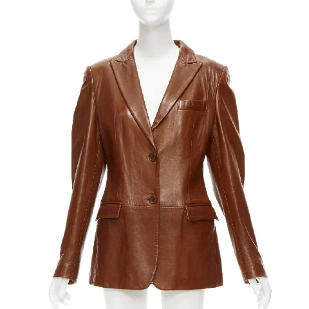 Dolce & Gabbana Pre-owned Leather outerwear Brown Dames