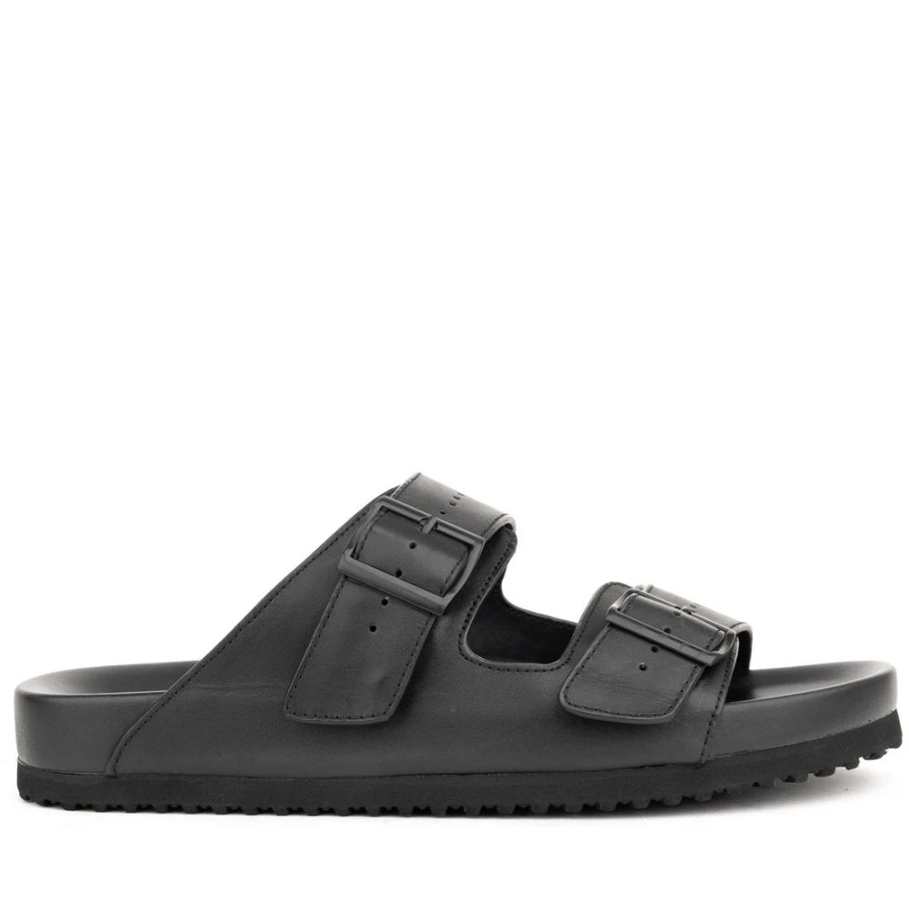 Sergio Moretti Men's Black Sliders, 8 Uk, Casual Open Slippers