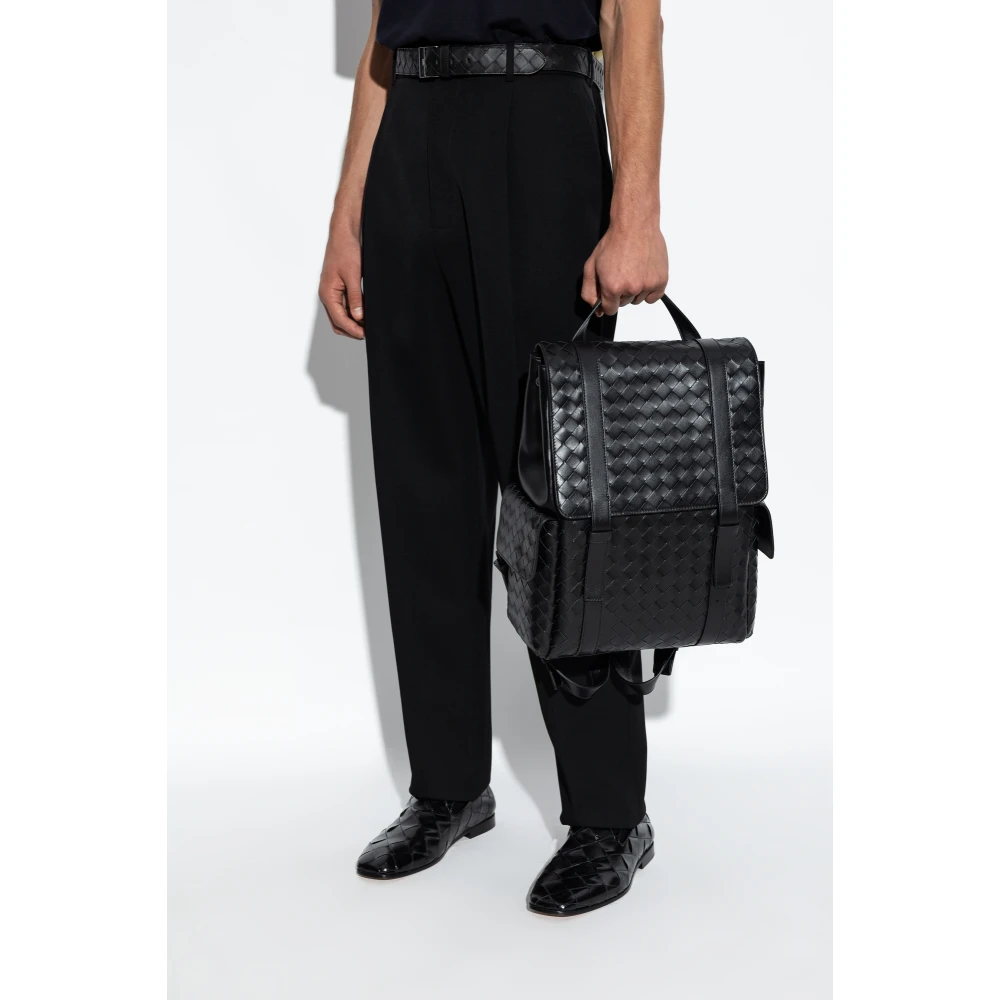 Bottega Veneta Leren rugzak Black Heren