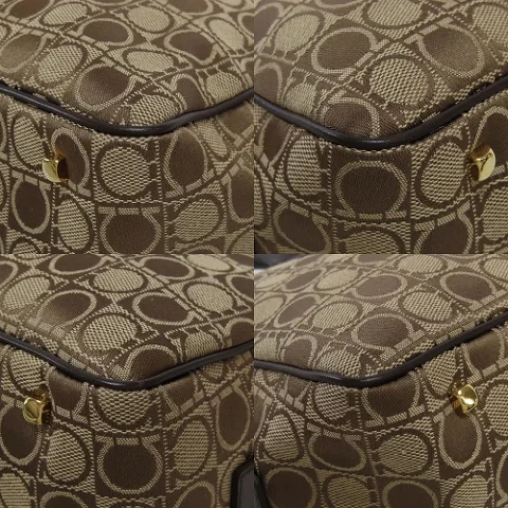 Salvatore Ferragamo Pre-owned Canvas handbags Brown Dames