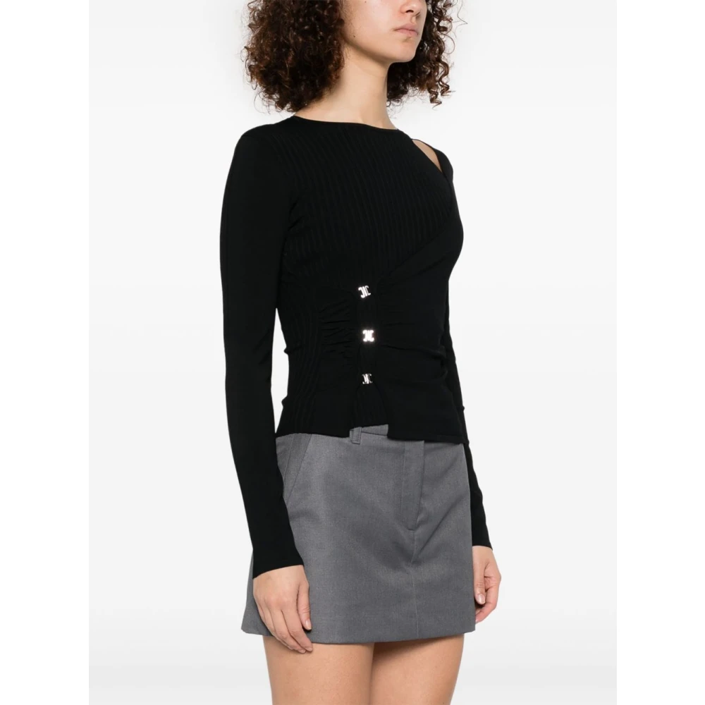 pinko Zwarte viscose polyester trui Black Dames