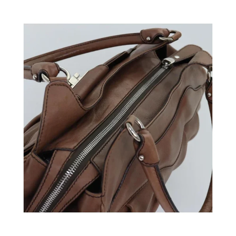 Salvatore Ferragamo Pre-owned Leather handbags Brown Dames
