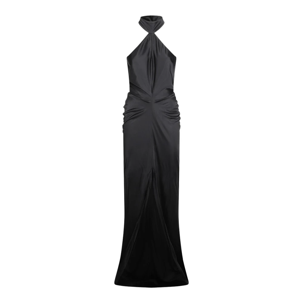 Tom Ford Zwarte Maxi Jurk met Hoge Kraag Black Dames