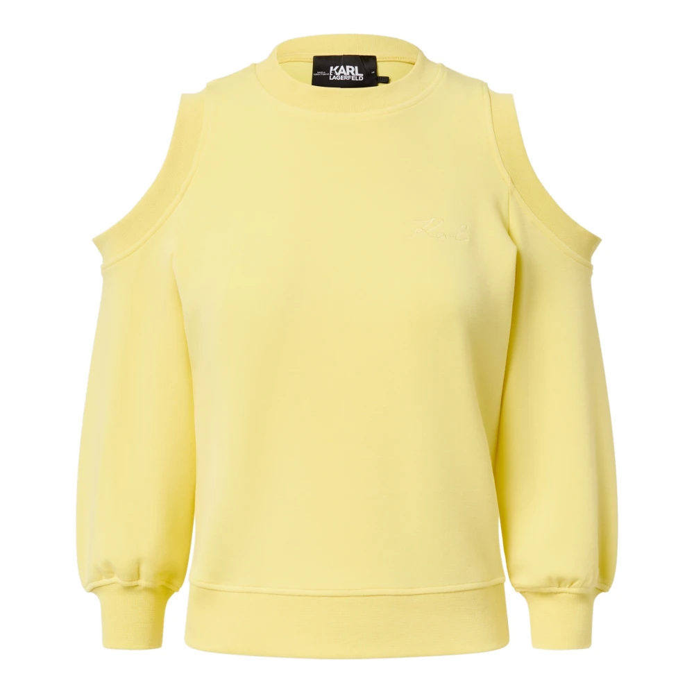 Karl Lagerfeld Modal Blend Off-Shoulder Sweatshirt Yellow Dames