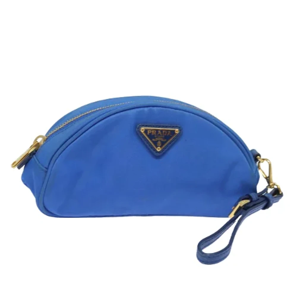 Prada Vintage Pre-owned Nylon pouches Blue Dames