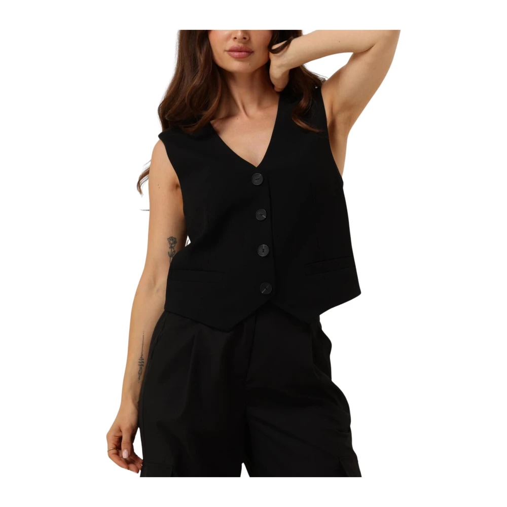 Y.A.S Elegante Zwarte Vest voor Vrouwen Black Dames