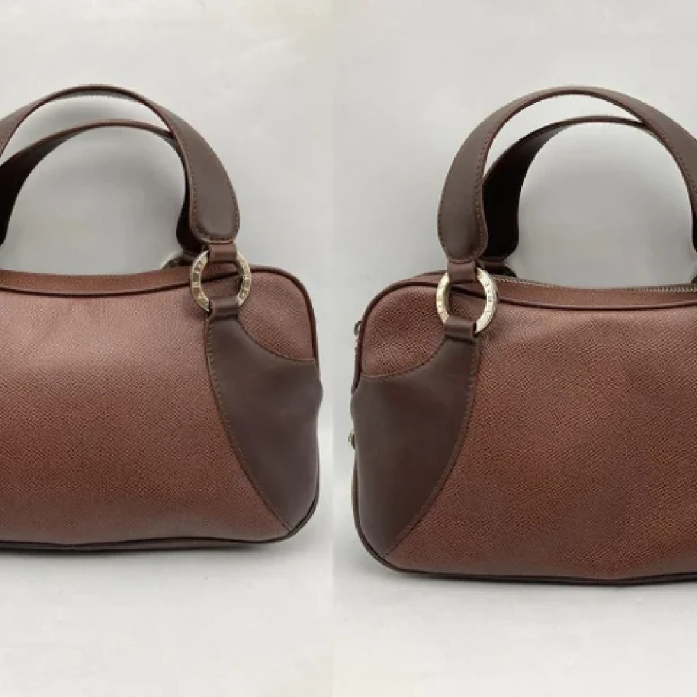 Bvlgari Vintage Pre-owned Leather handbags Brown Dames