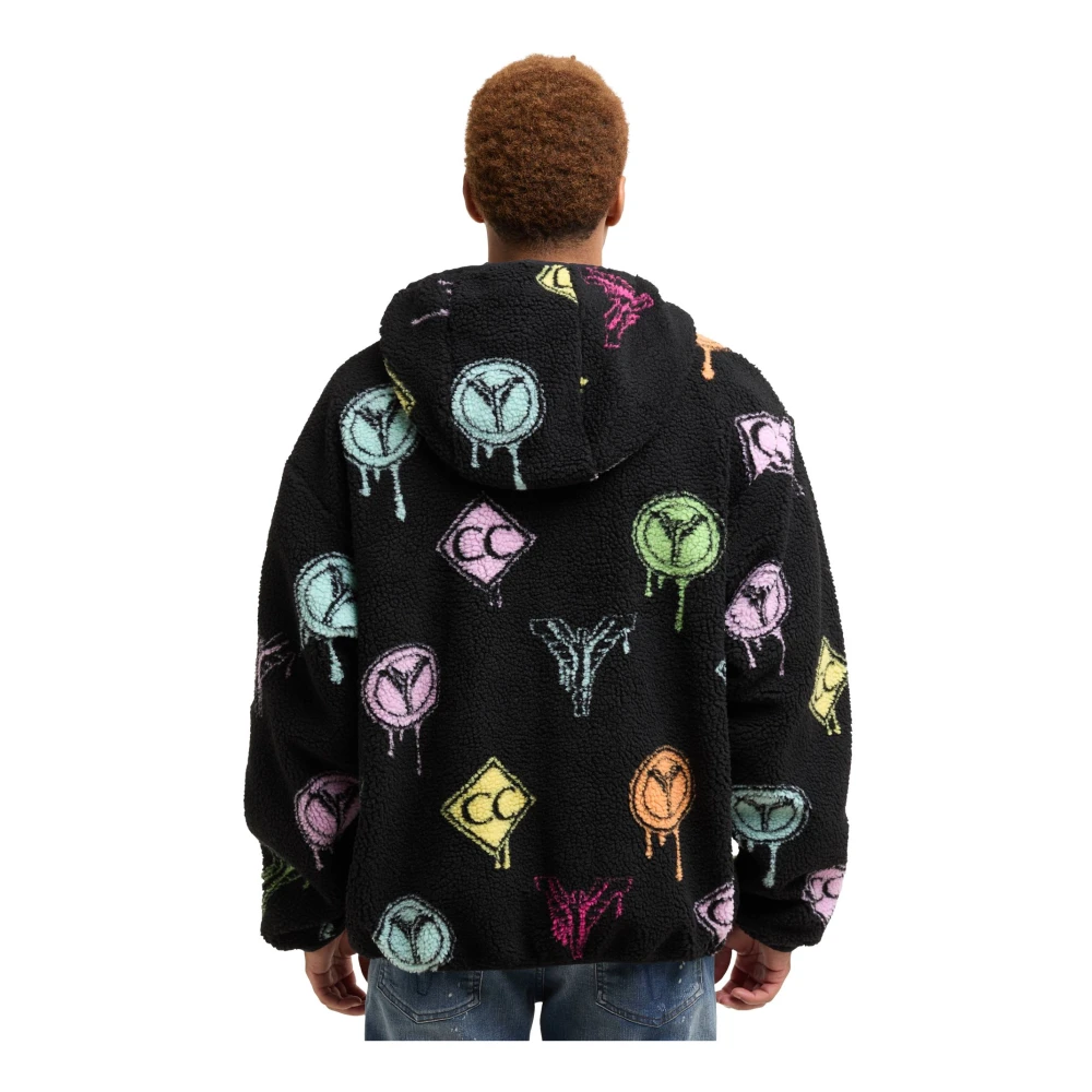 carlo colucci Omkeerbare Teddy Fleece Jas Black Heren