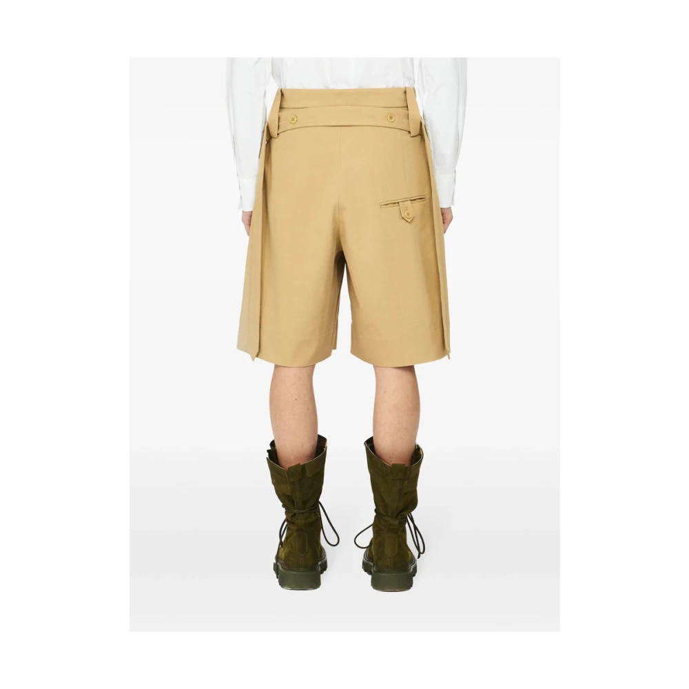 JW Anderson Beige Box-Pleat Tied Waist Shorts Beige Heren