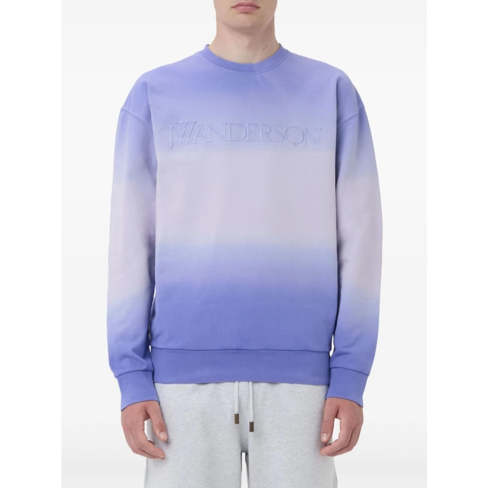 JW Anderson Paarse Gradiënt Crew Neck Sweater Purple Heren