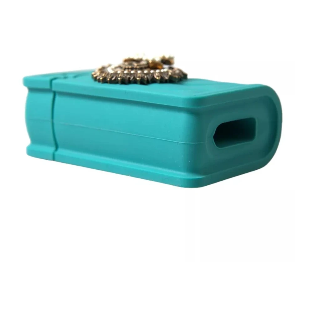 Dolce & Gabbana Gewatteerde Hart Siliconen Airpods Hoes Blue Dames