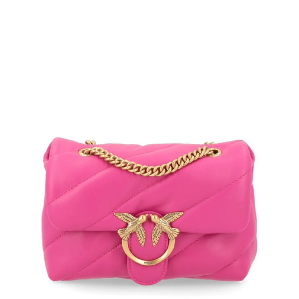 Pinko Mini Love Bag Puff Quilt Läder Pink, Dam