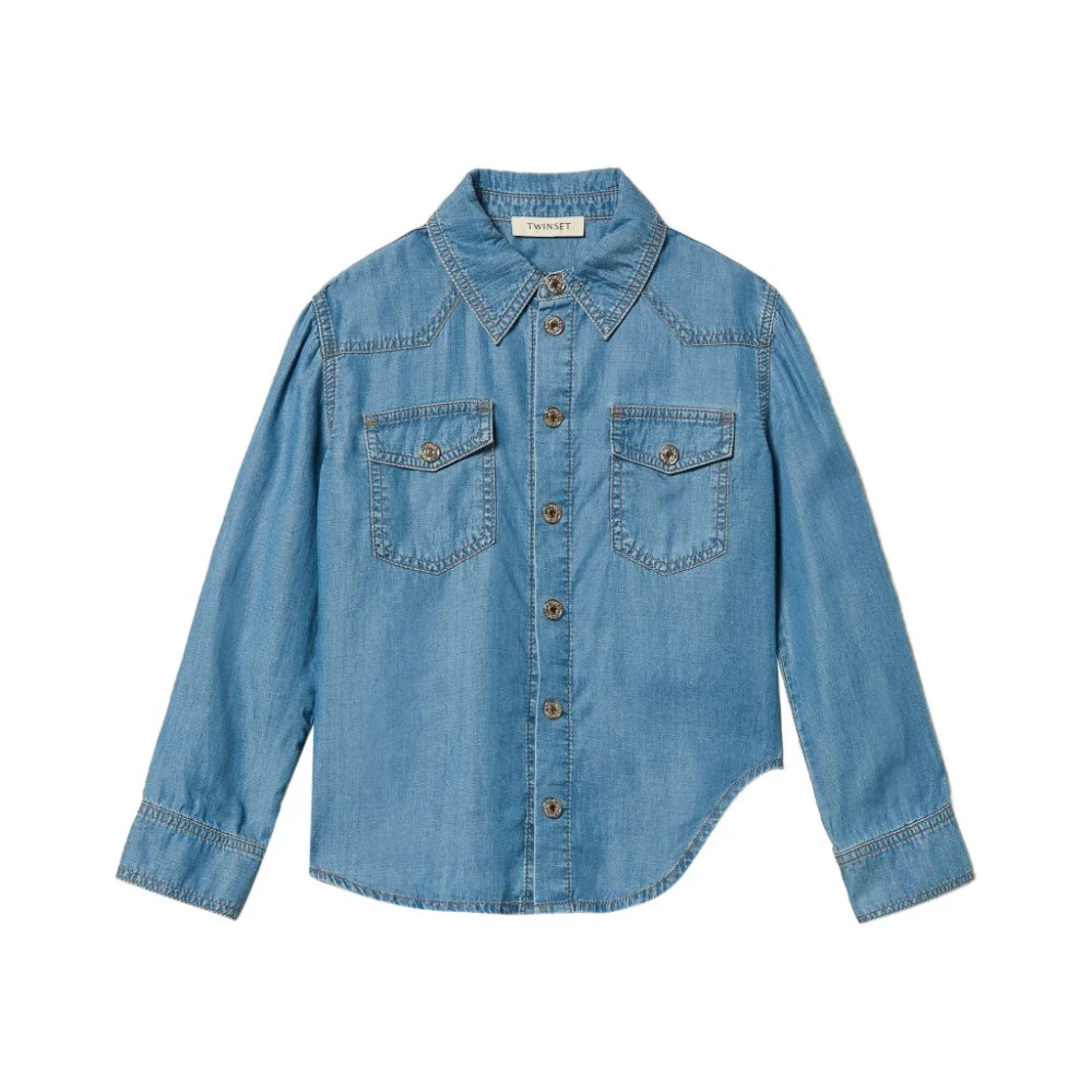 Twinset Unisex Kids Blue Kids Shirts, 8 Y, Twin-Set Shirts