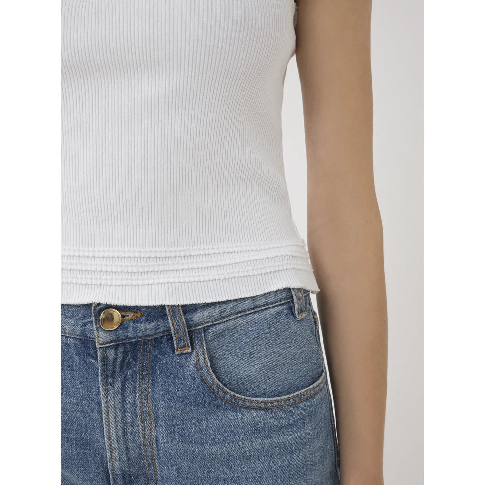 Chloé Witte Gerimpelde Blouse met Borduursel White Dames
