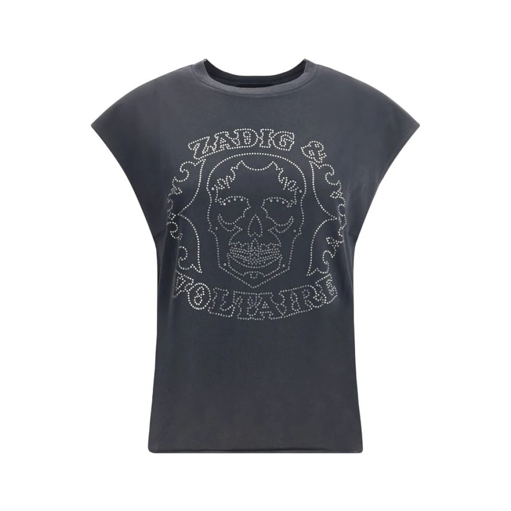 Zadig & Voltaire Women's Black Skull Strass T-Shirt