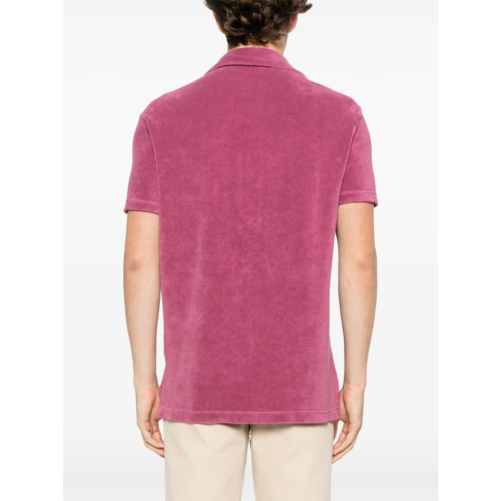 Tom Ford Katoenen Polo Shirt met Towelling Design Pink Heren