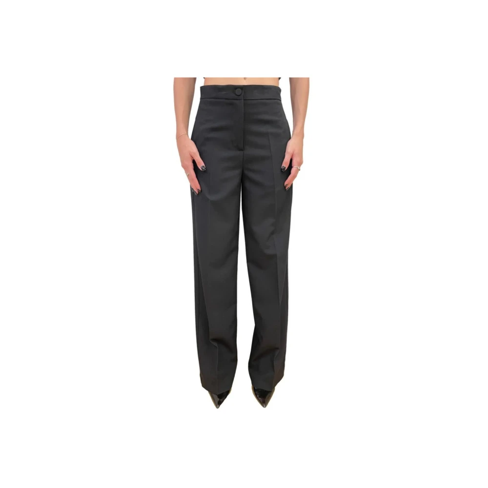 Vicolo Women's Black Straight Trousers, S, Trousers