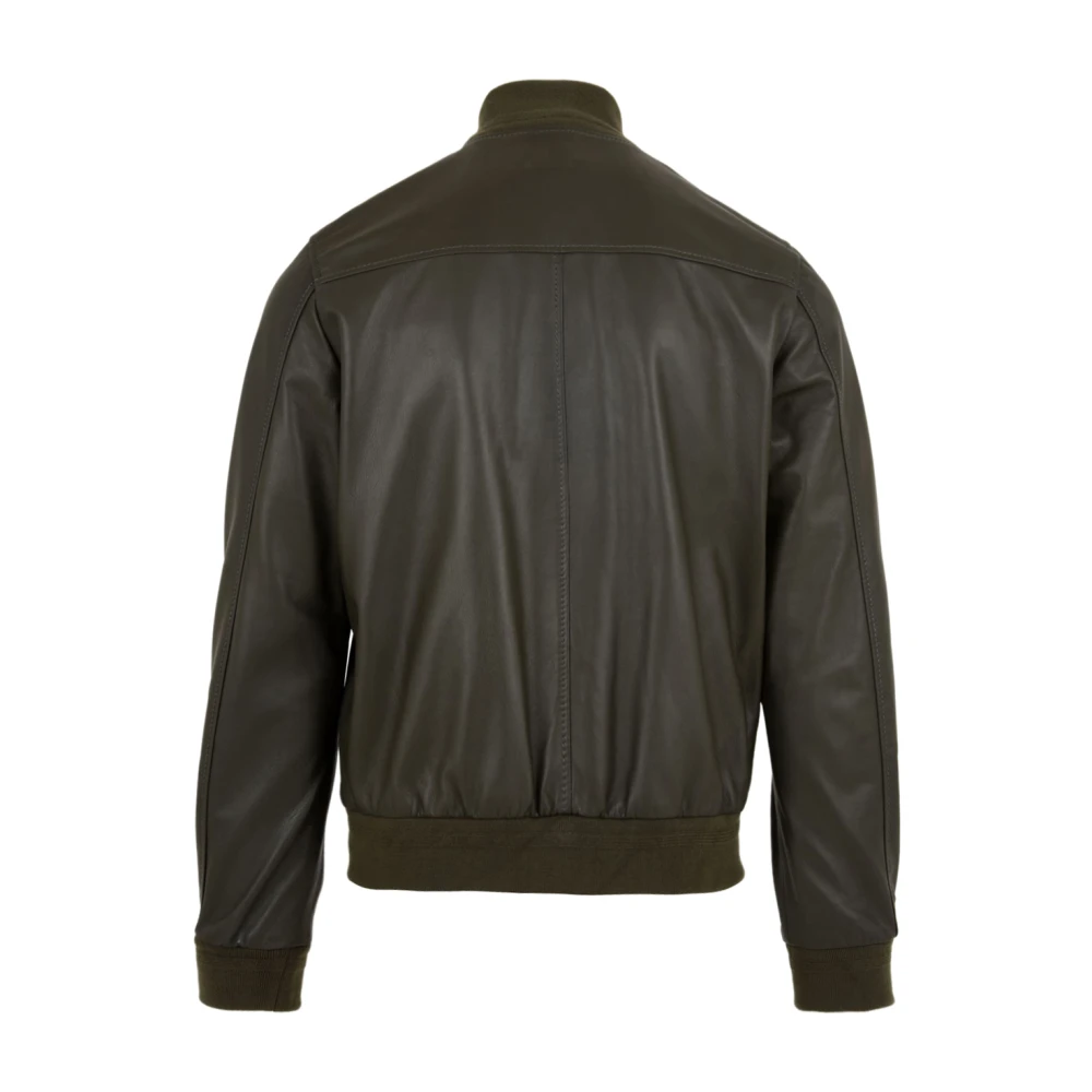 The Jack Leathers Derek Rib Tank Groene Leren Jassen Green Heren