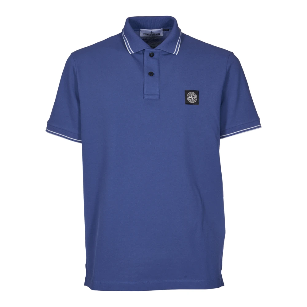 Stone Island Blauw Organisch Katoenen Poloshirt Blue Heren