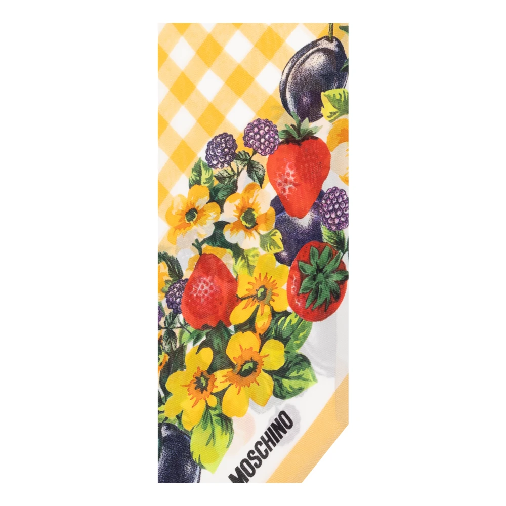 Moschino Zijden sjaal met print Yellow Dames