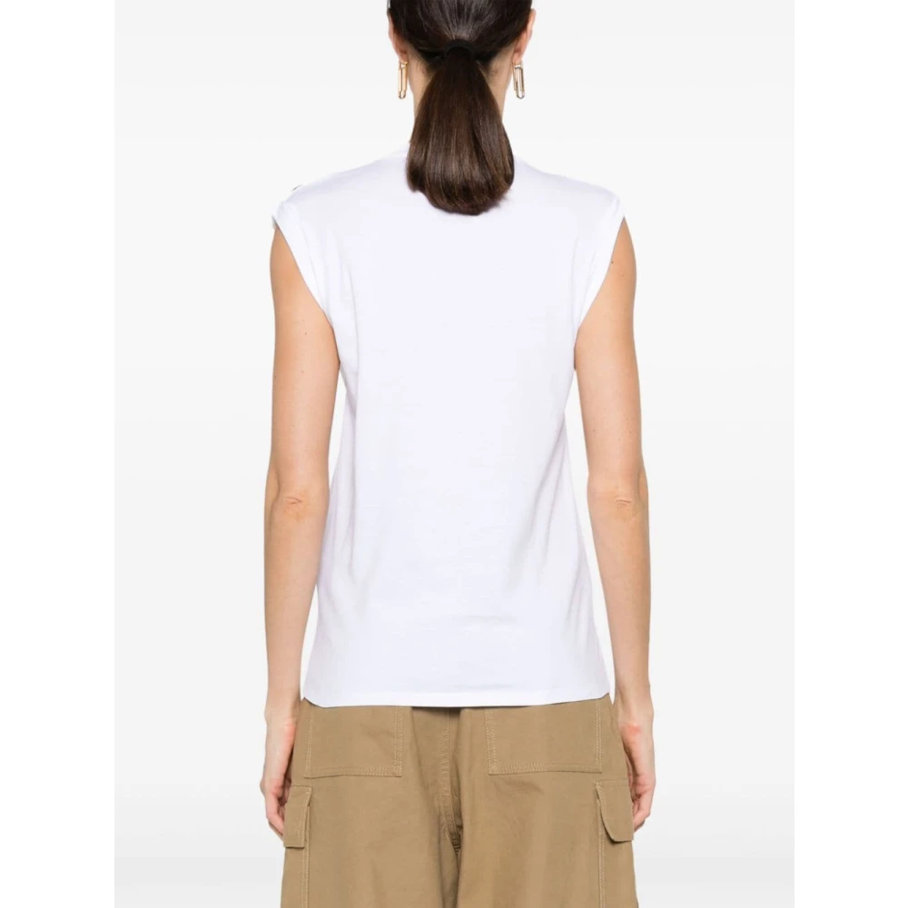 Balmain Witte T-shirts Polos voor Vrouwen White Dames