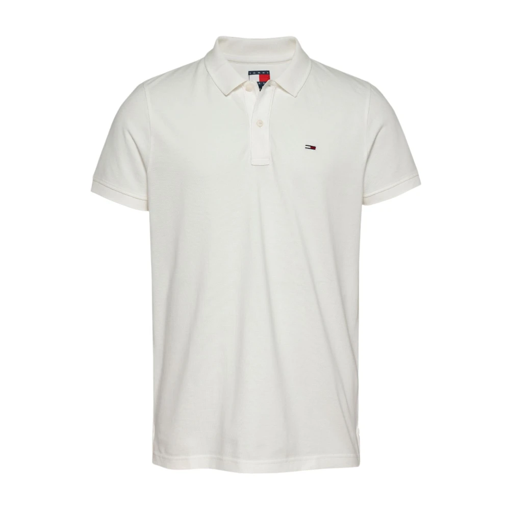 Tommy Jeans Men's White Polo Shirts, Xl, Cotton Polo Shirt Collection