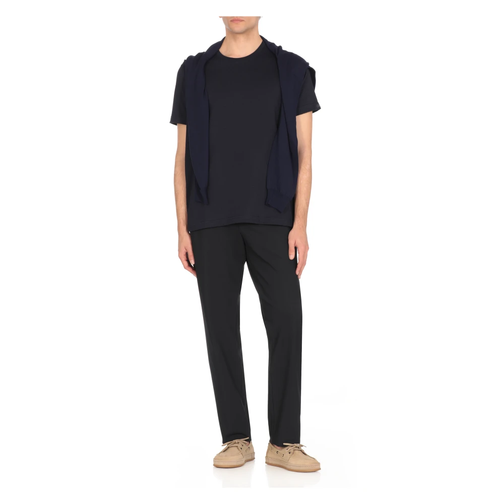 Fay Blauwe Crewneck T-shirt en Polo Blue Heren